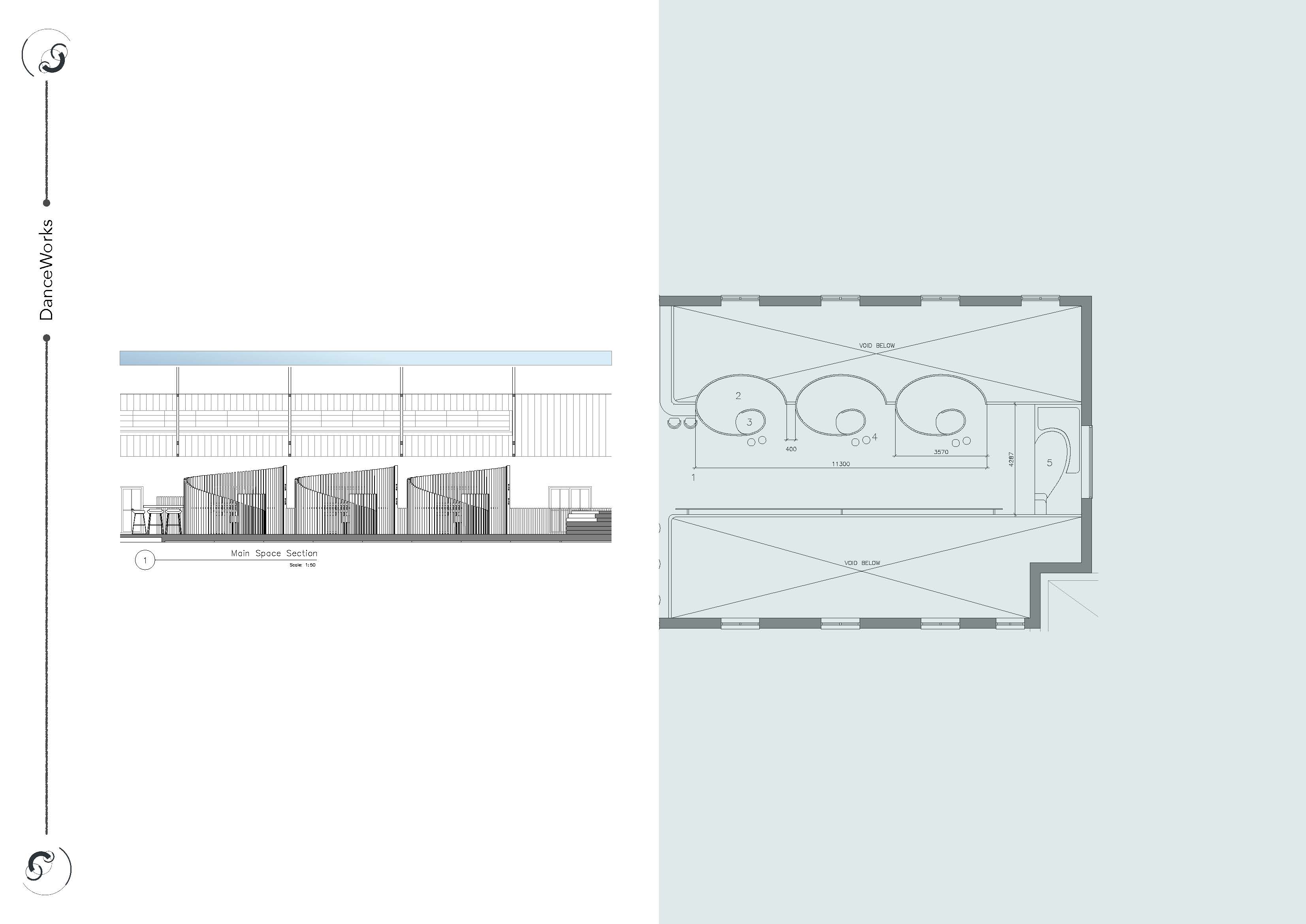 Pods in plan & section