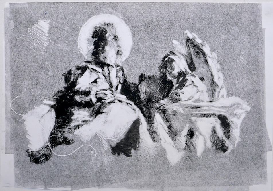 Sudoku angels, monotype black and white