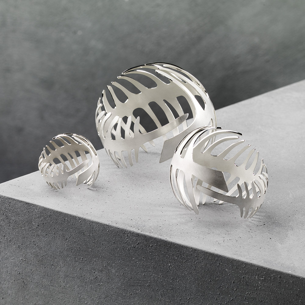 'Stories From a Herring Lass' collection, Herring Spheres, recycled sterling silver