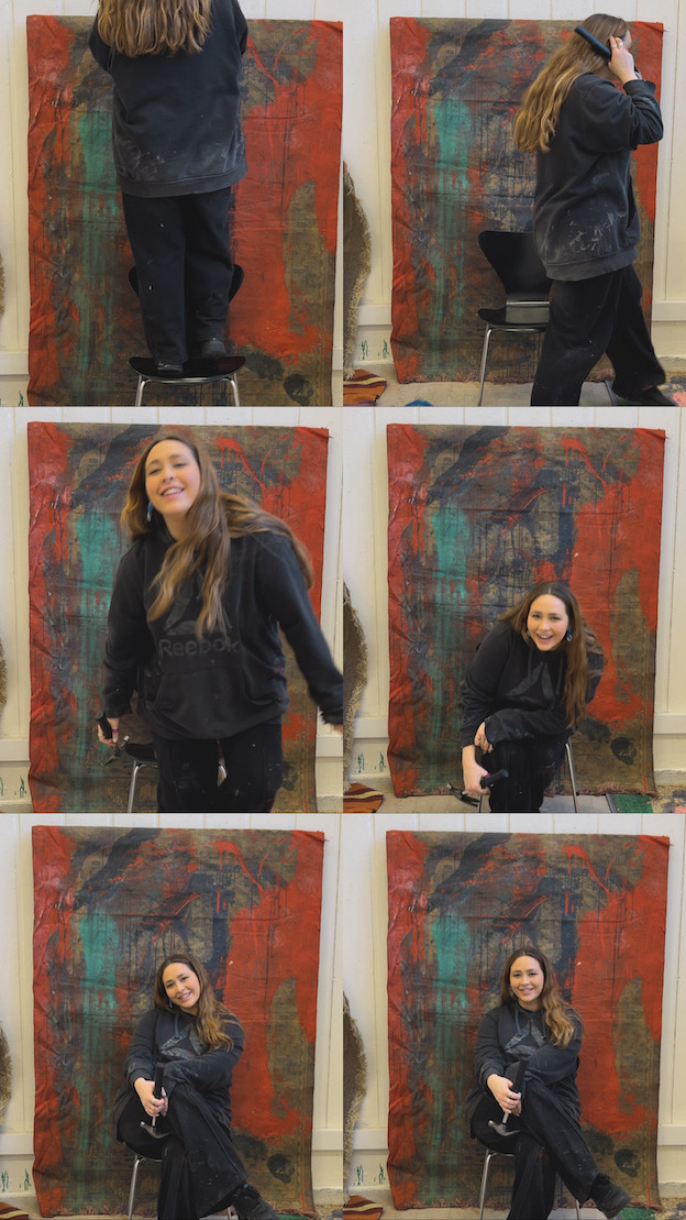 ARTIST WITH PAINTING, FILM STILLS. 