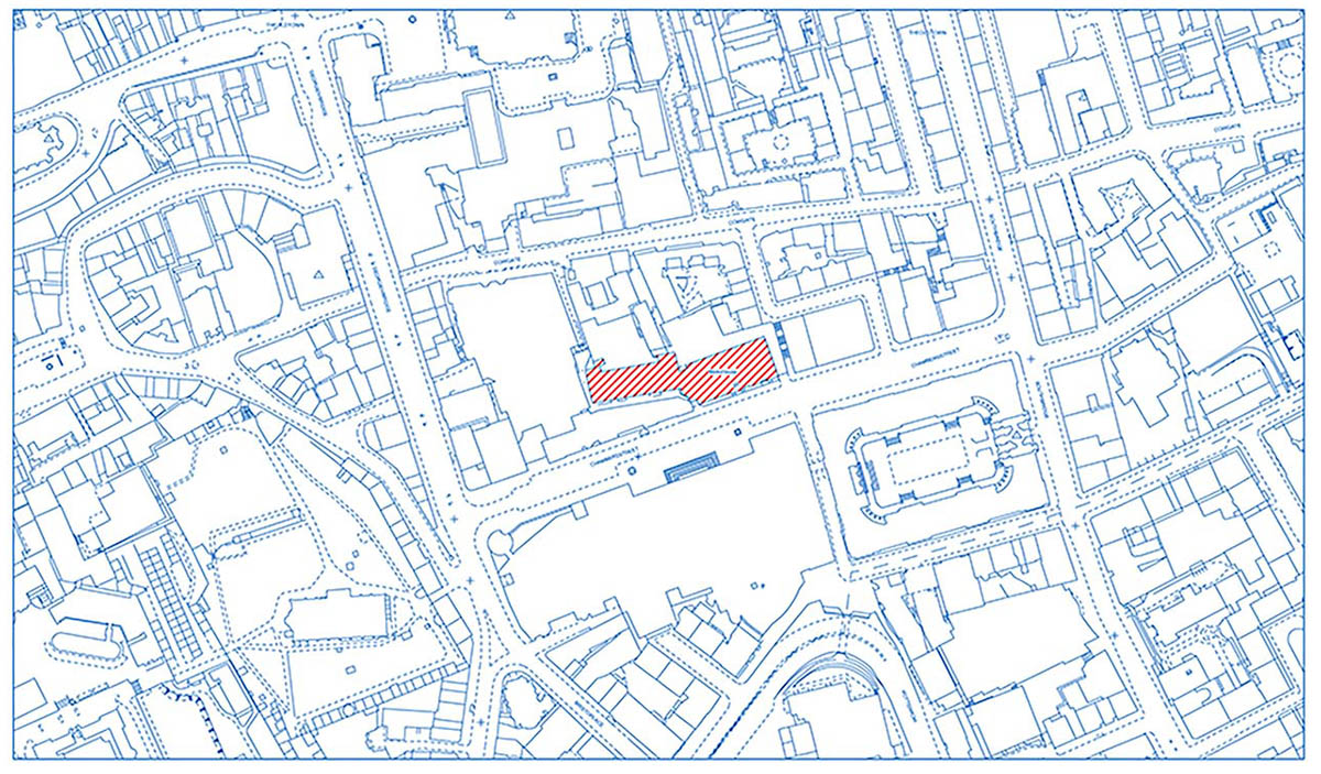 Location plan illustrating where the site is in the city's context, in Old Town