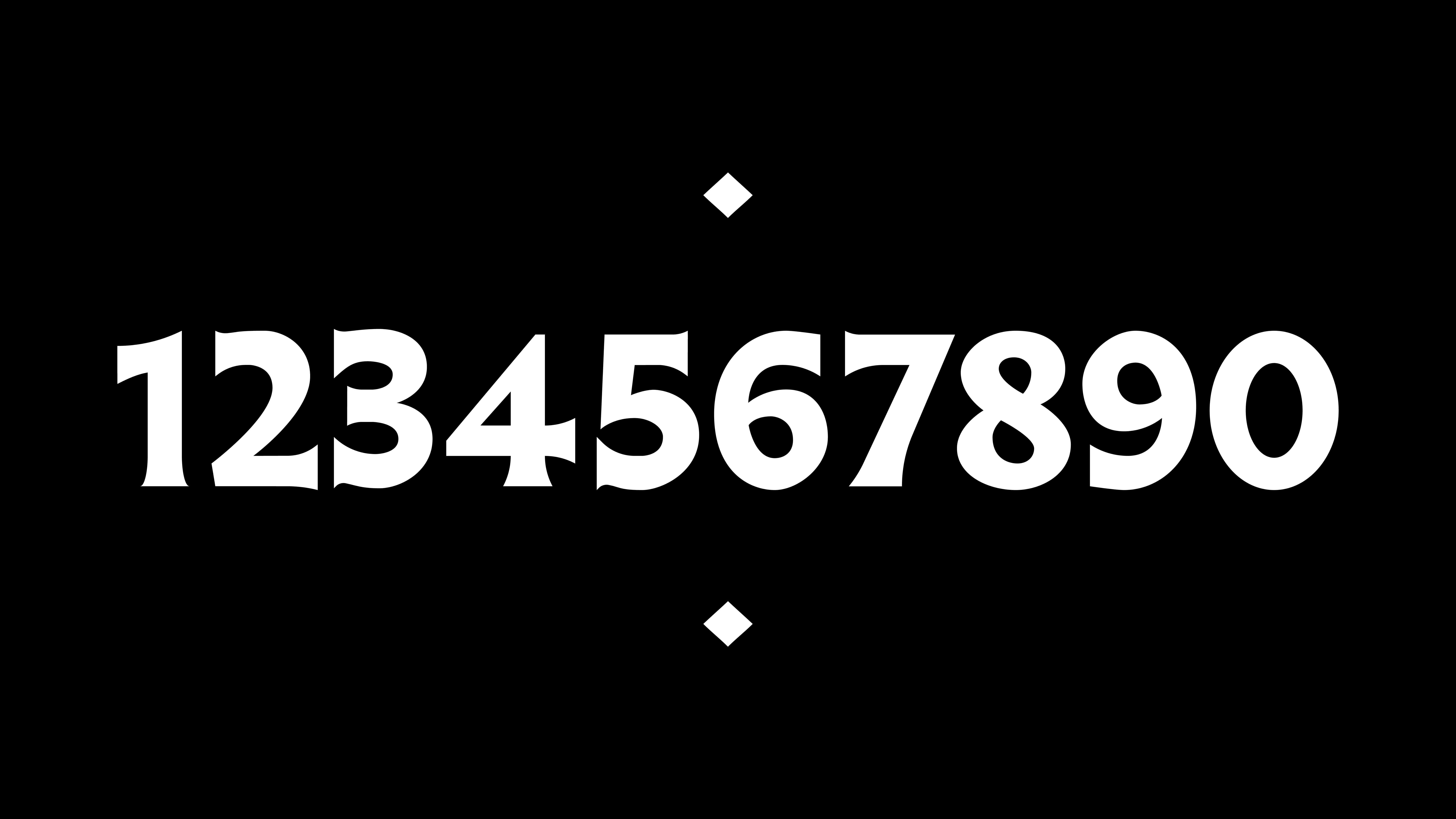 Numbers of Edina typeface