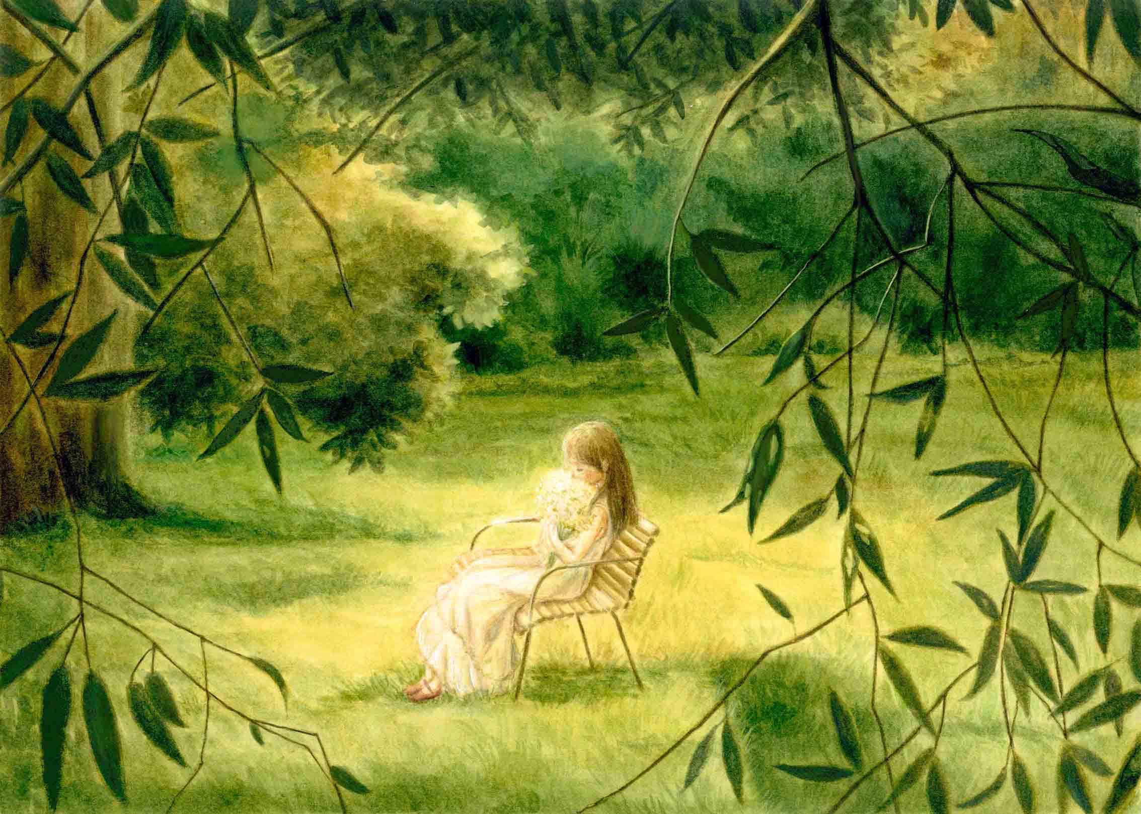 Illustration 1: Smelling the Fragrance of Flowers Quietly