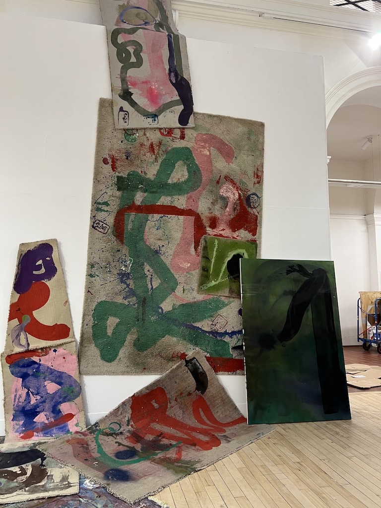 DEGREE SHOW WORK, RUGS AND OFF-CUT CARPET, SCULPTURE COURT.