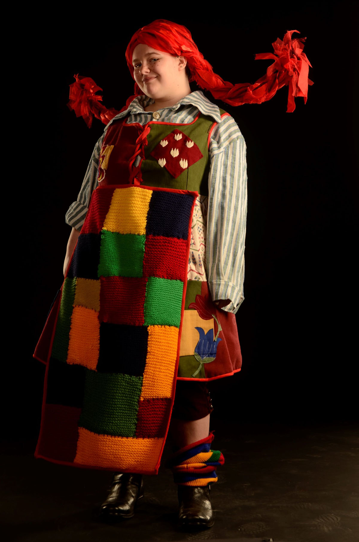 A costume for the character of Pippi Longstocking for children's theatre.