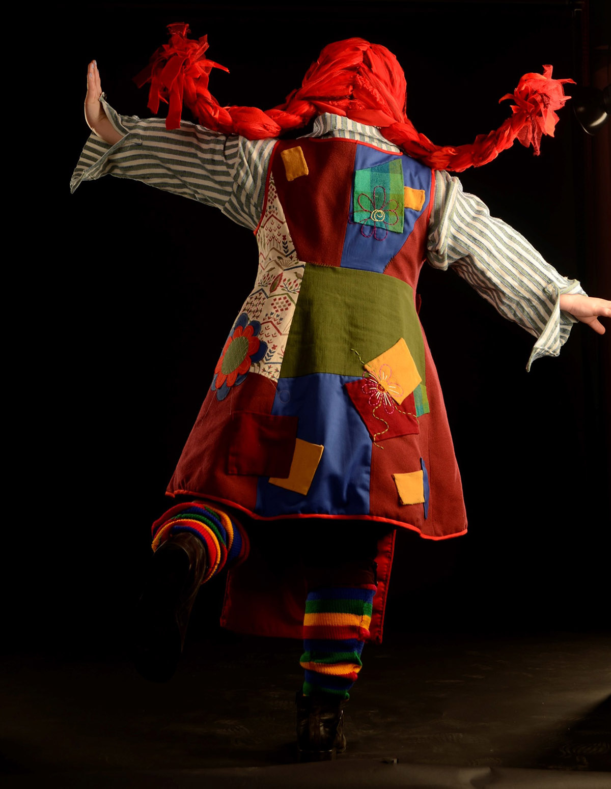 A costume for the character of Pippi Longstocking for children's theatre.