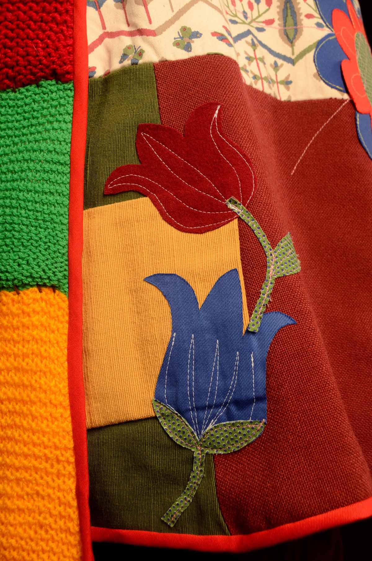 A close up of a costume for the character of Pippi Longstocking for children's theatre.