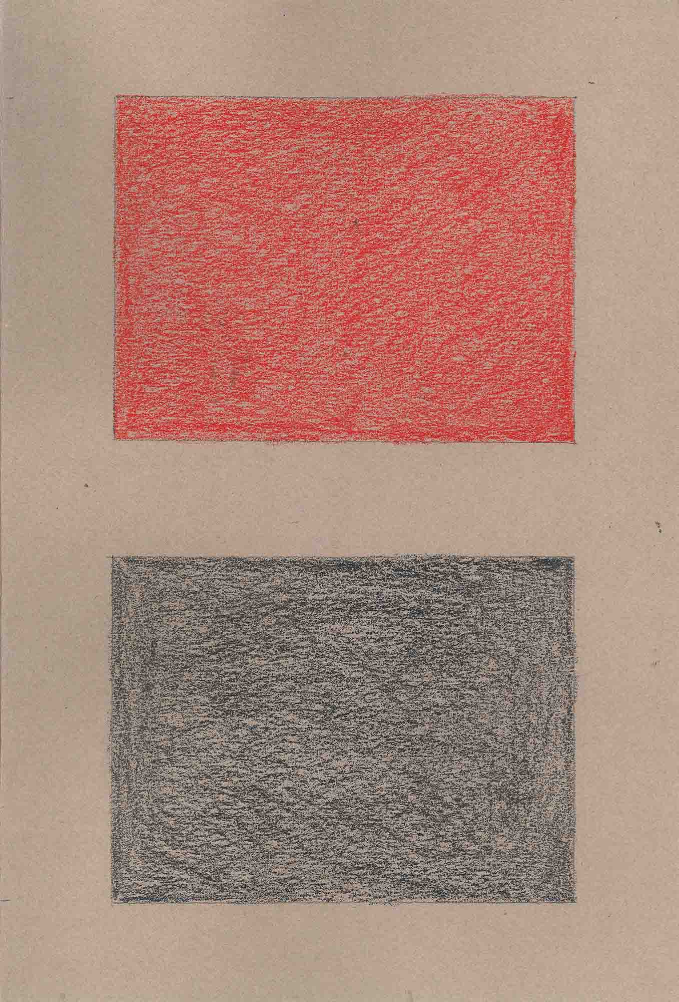 Photo of a graphite and colour pencil drawing exploring the interaction of colour