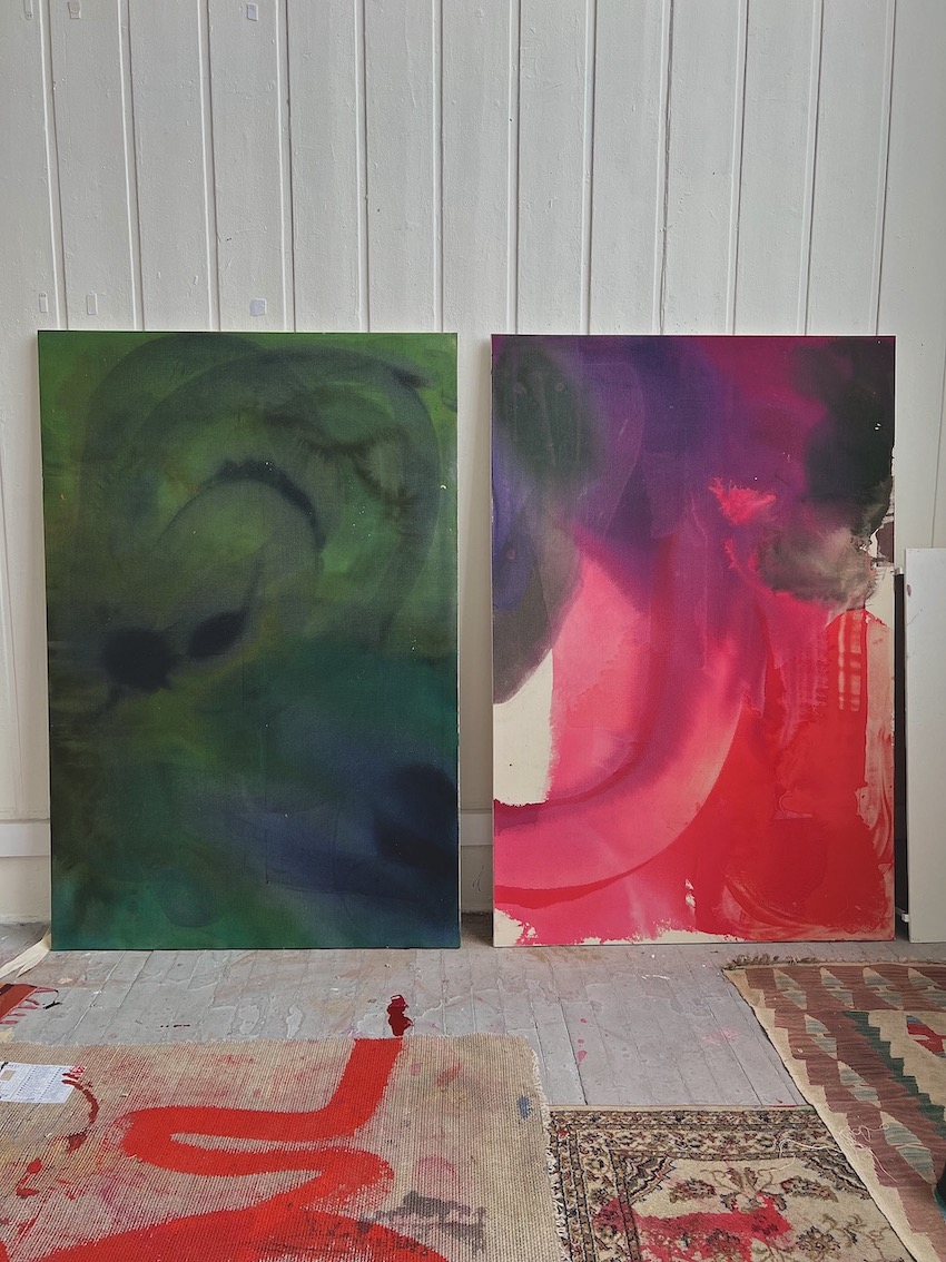 PAINTINGS IN PROCESS, STUDIO.