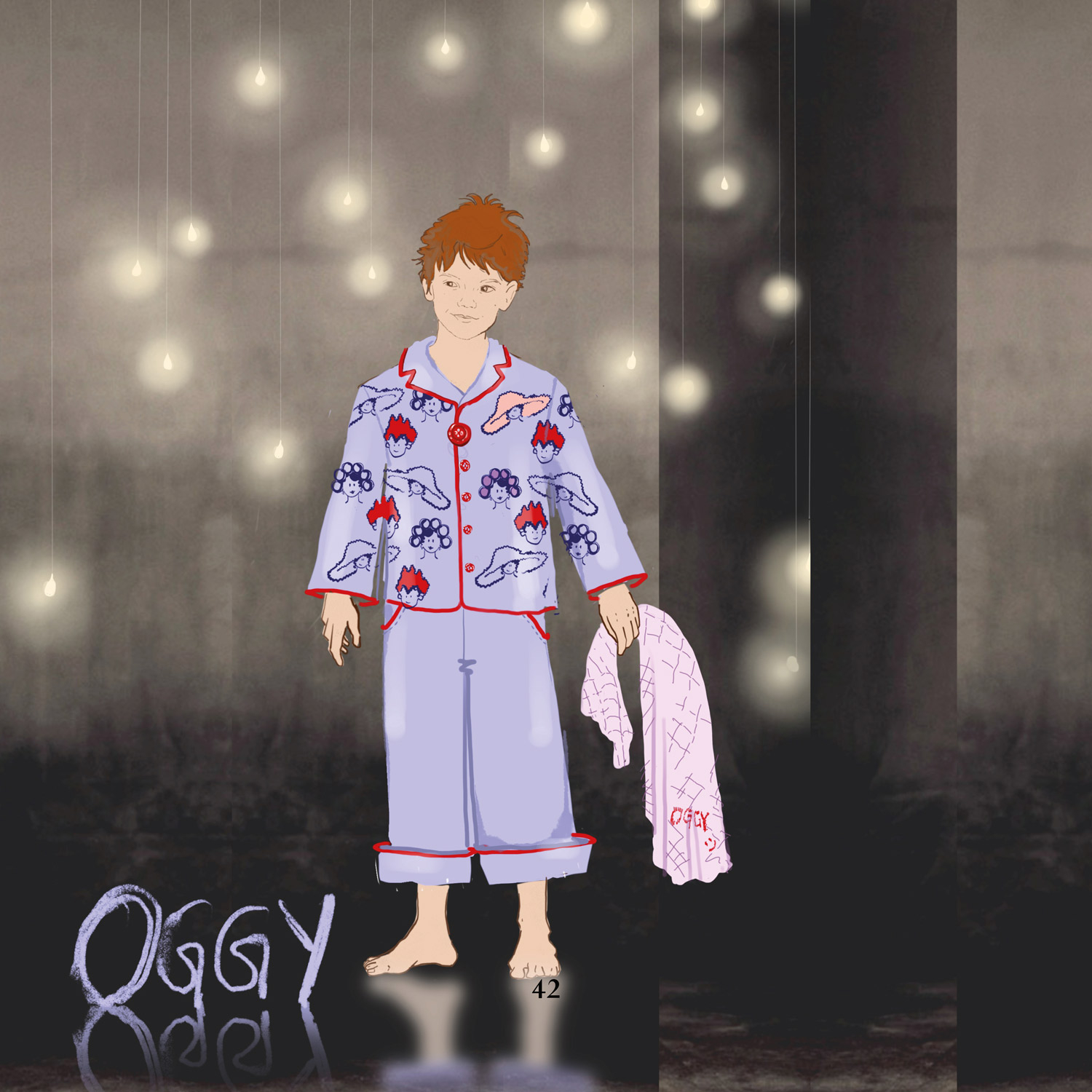 Illustration of a little boy in a pyjama