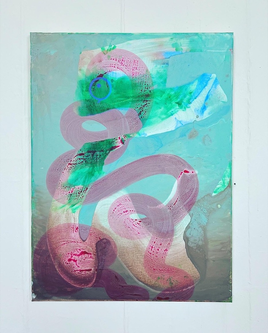 ACYRLIC PAINT AND INK ON CANVAS. 