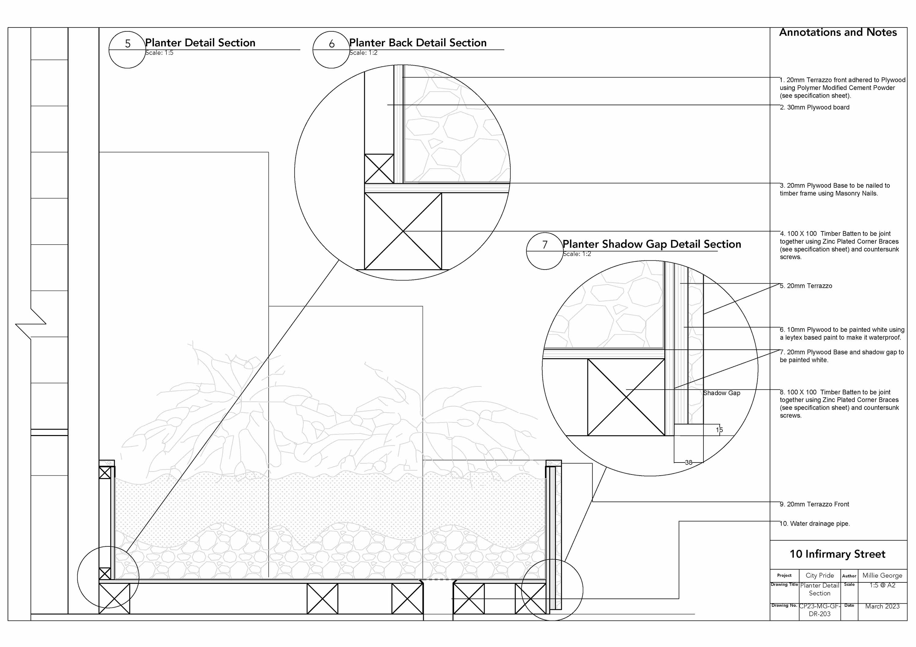 Planter Detail Section