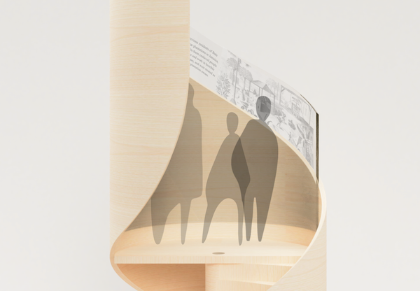 CAD render of figures stood on a platform