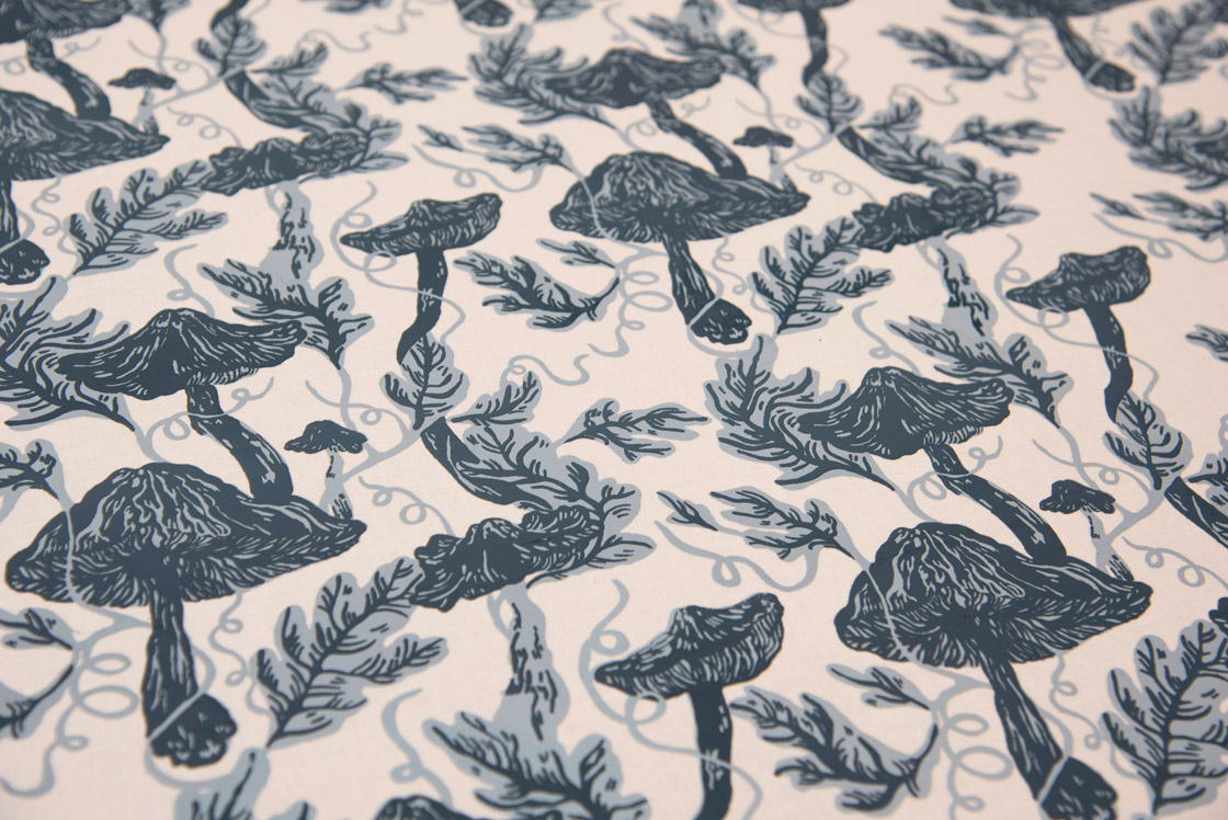 Mushroom screen print
