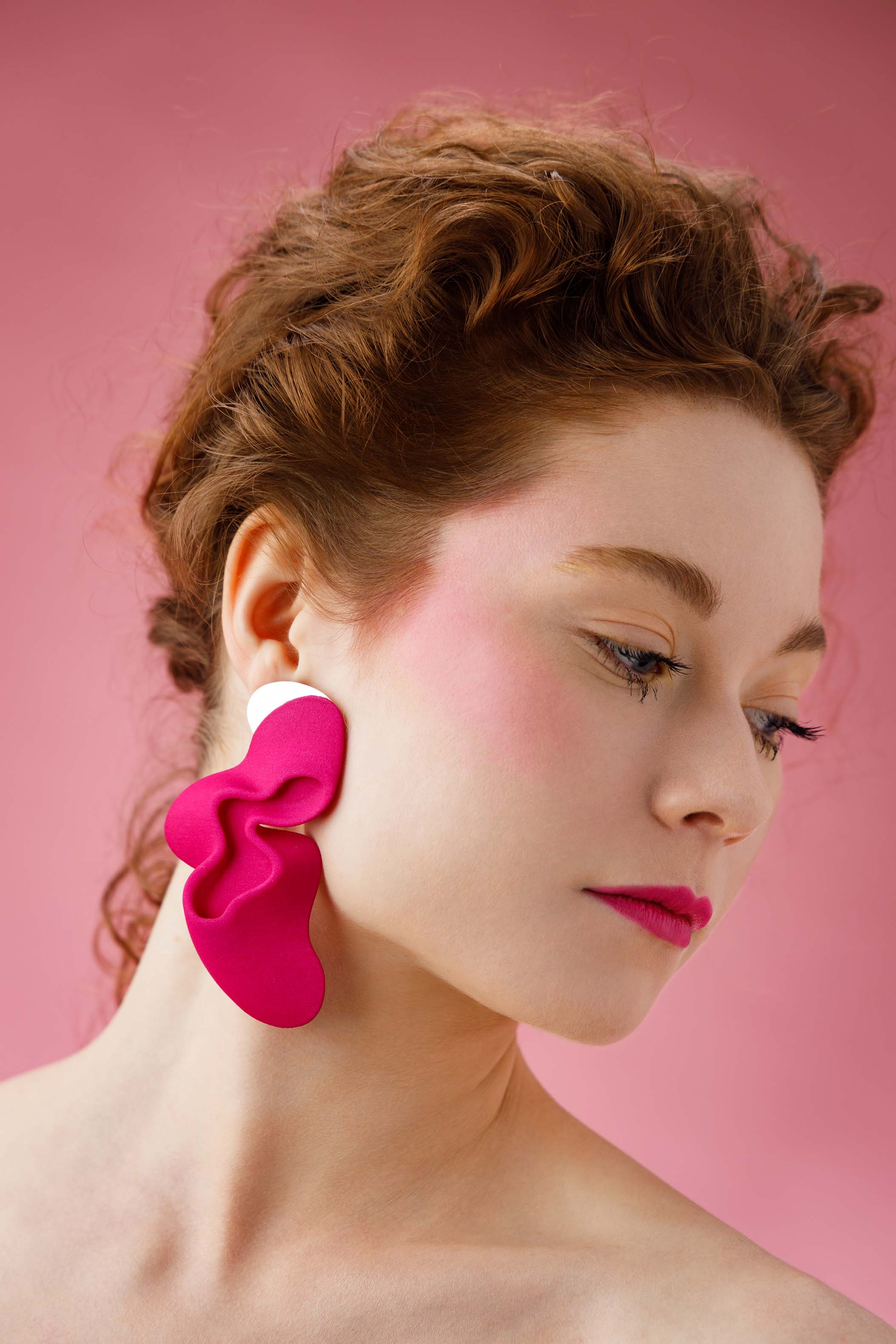 Large pink earrings