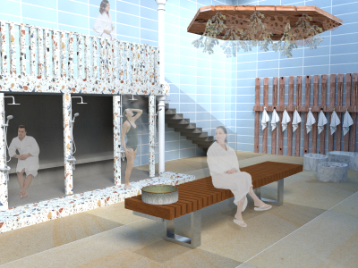 Render of Hot Exfoliation Room