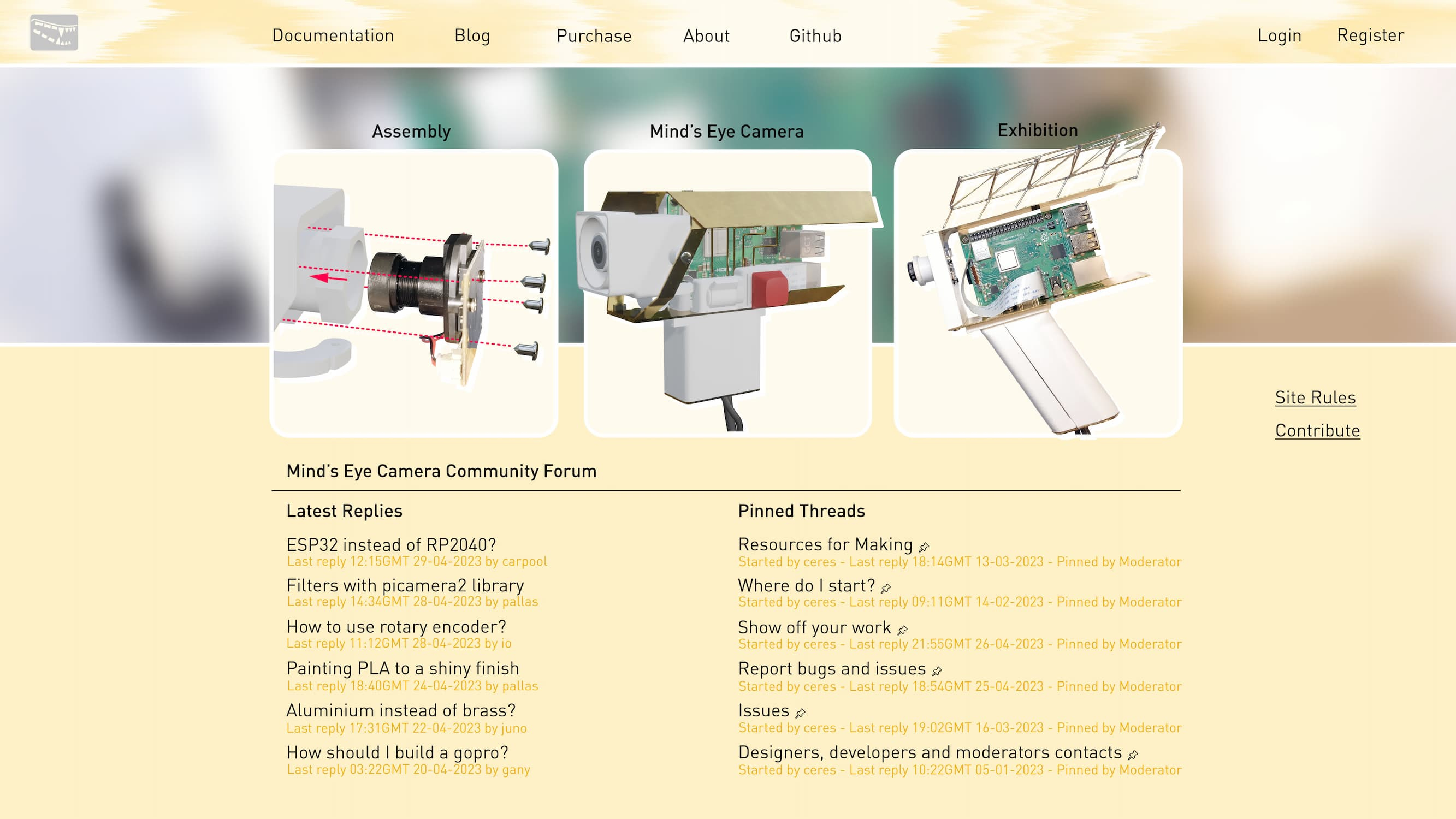 Community forums website mockup