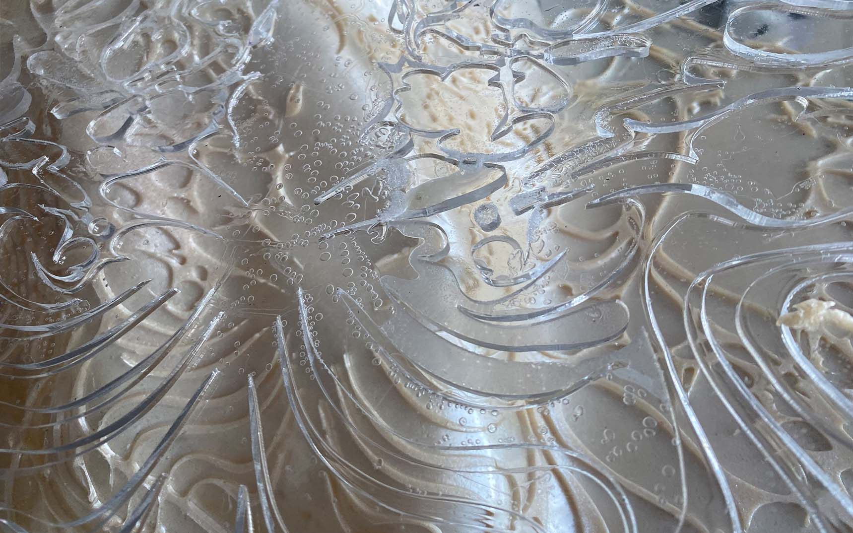 Prosthetic mould peel closeup