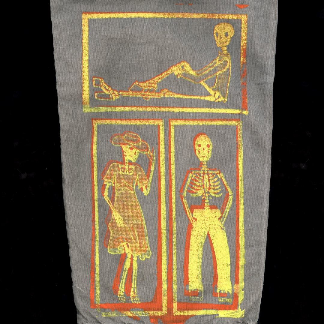 yellow skeleton trouser detail