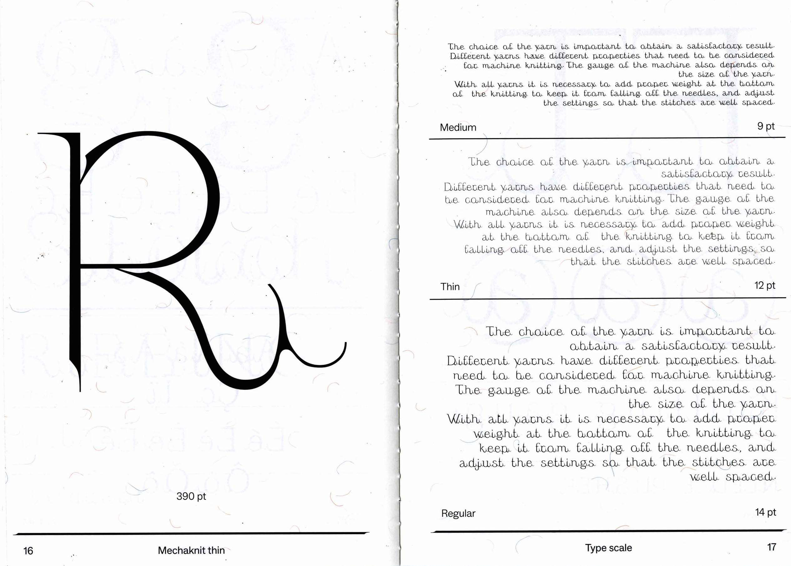 Page from the Mechaknit specimen