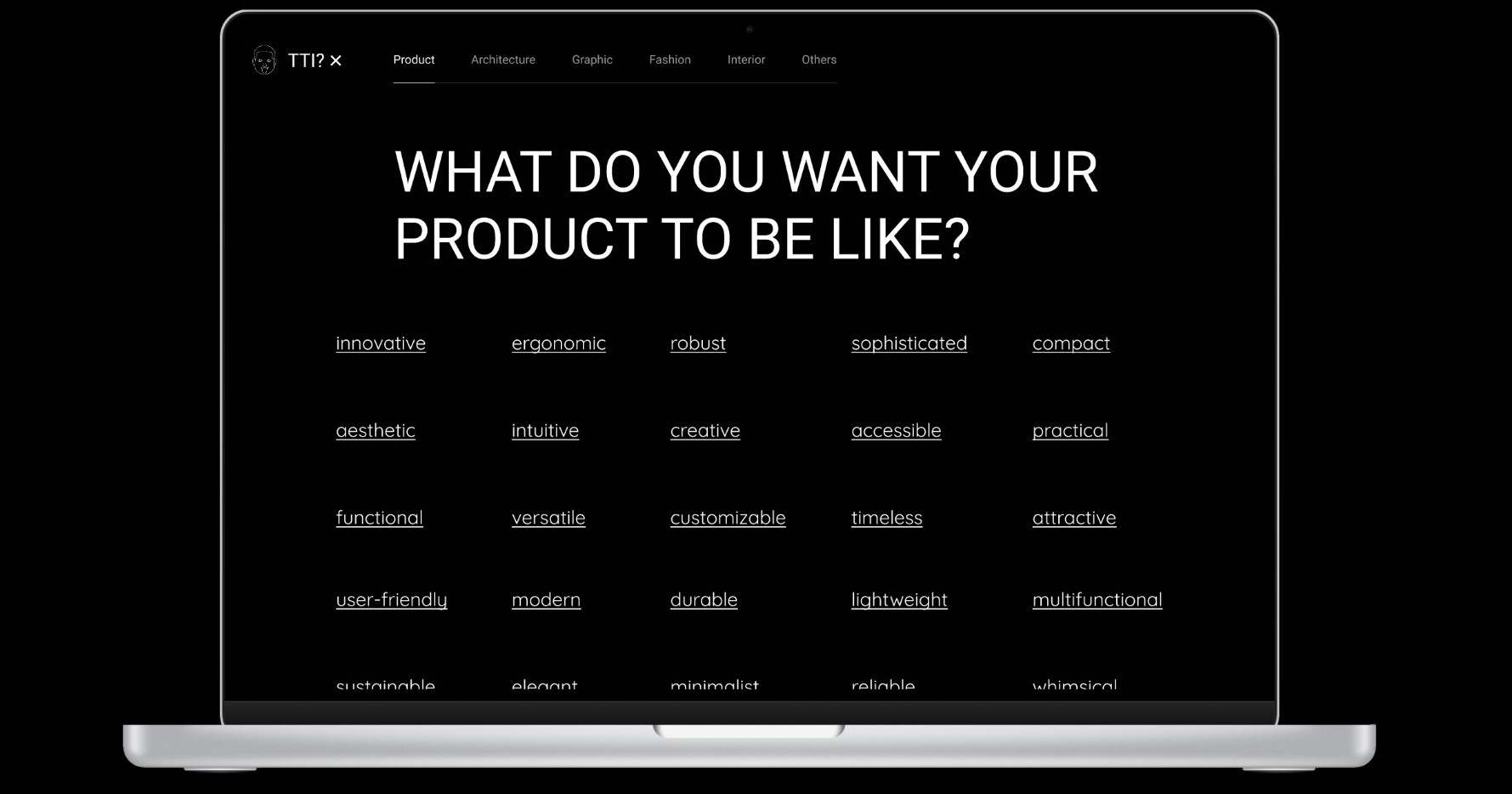 home page-website "TTI * DESIGN"