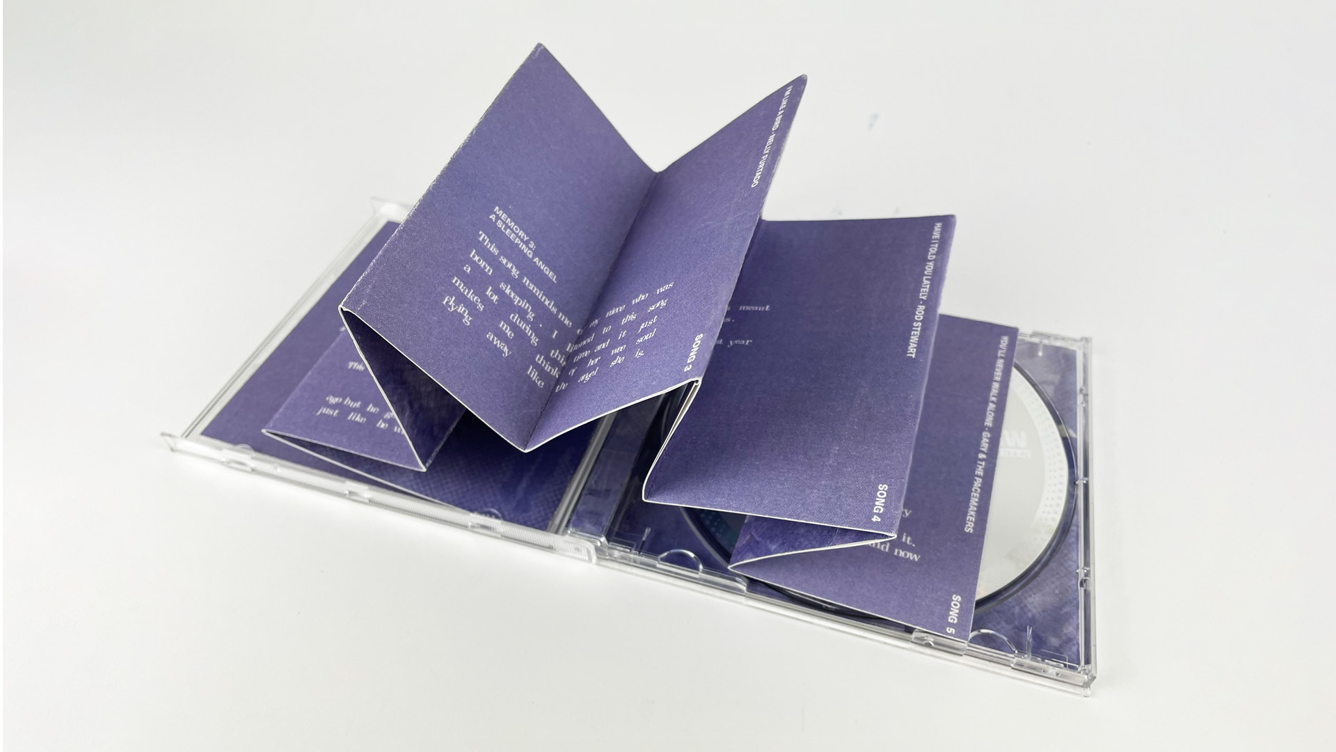 Folding out concertina style book from a CD case