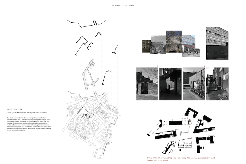 The existing perimeter defining the relationship between people and place on the site