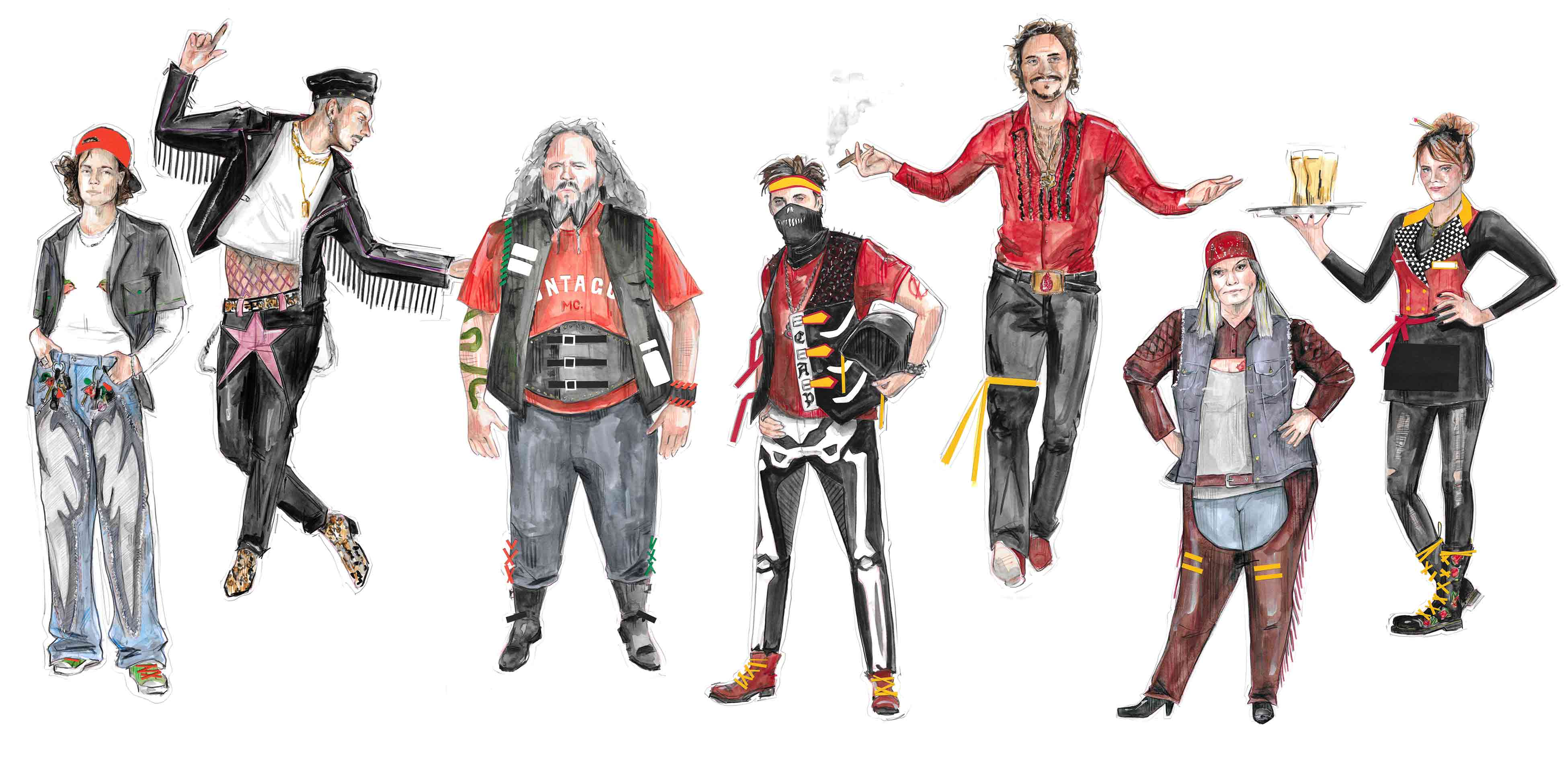 Illustrated line-up of final designs.